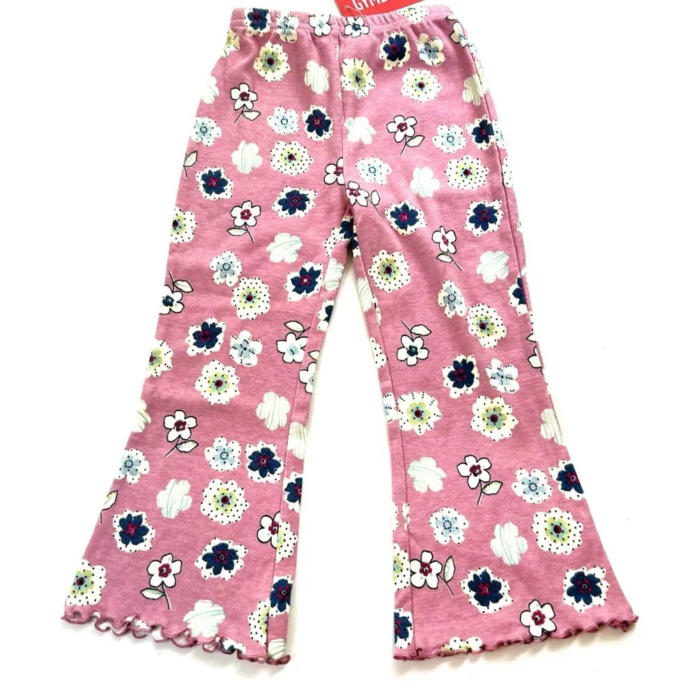 NWOT Gymboree Girl Floral Knit Pant & Embroidered Flower A-Line Top Size 7